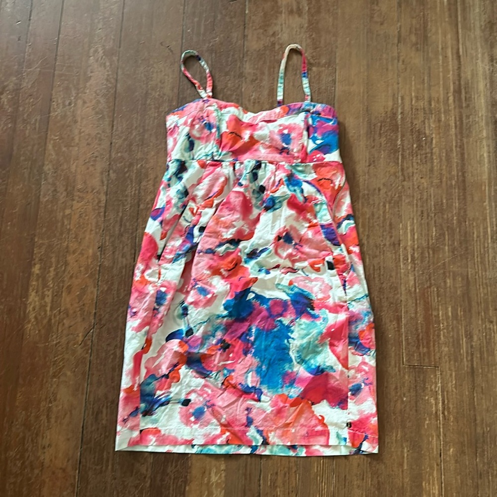 Levi’s Floral Side Zip Empire Waist Dress With Pockets Size Small